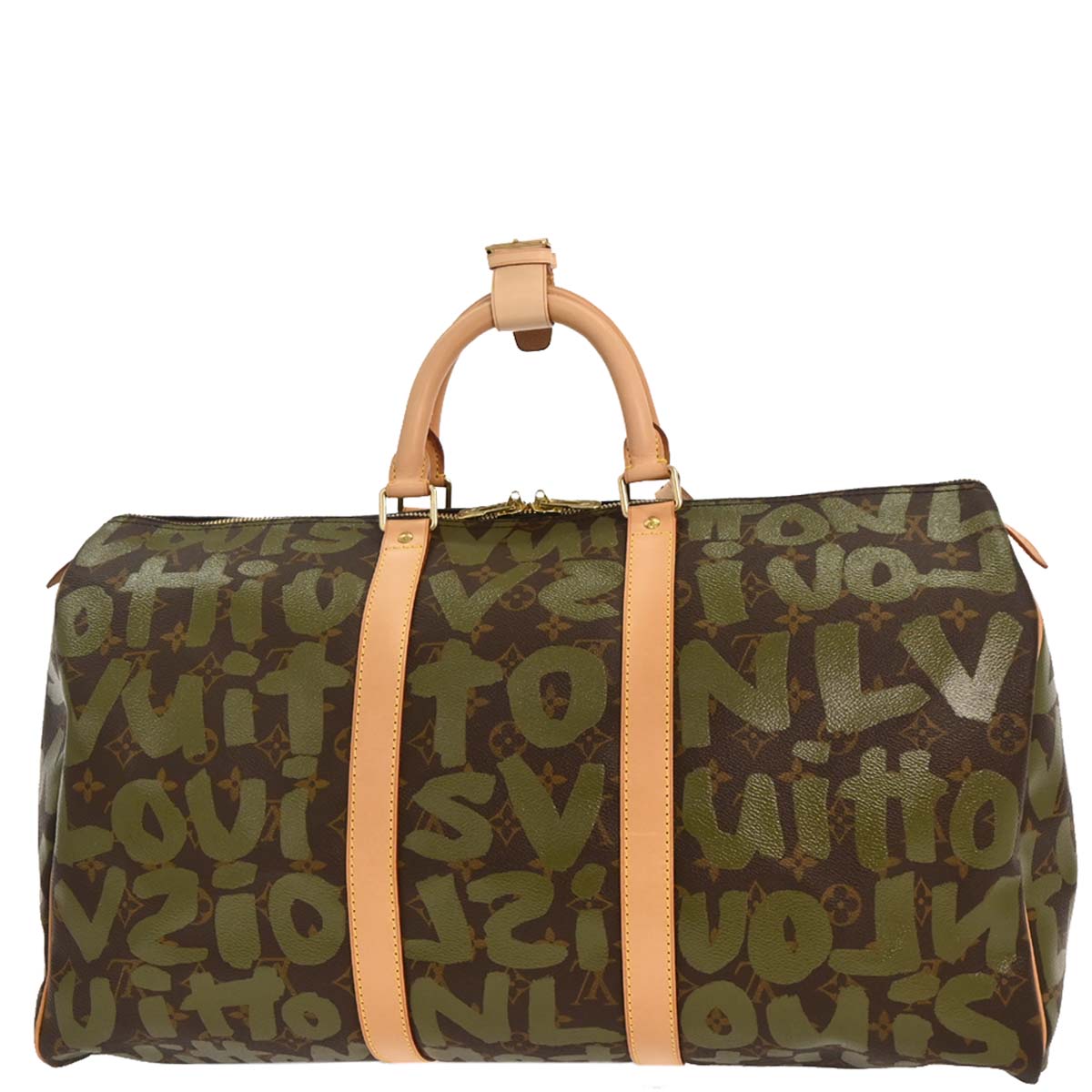 Louis Vuitton Khaki Monogram Graffiti Keepall 50 Duffle Bag M92196