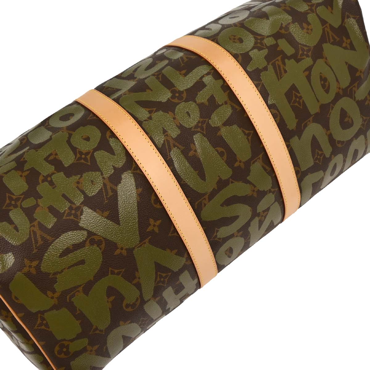 Louis Vuitton Khaki Monogram Graffiti Keepall 50 Duffle Bag M92196