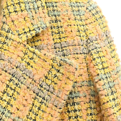 Chanel 1994 Double Breasted Jacket Tweed Yellow #36