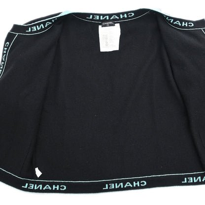 Chanel 1995 Ensemble Cardigan Short Sleeve Top Black #42
