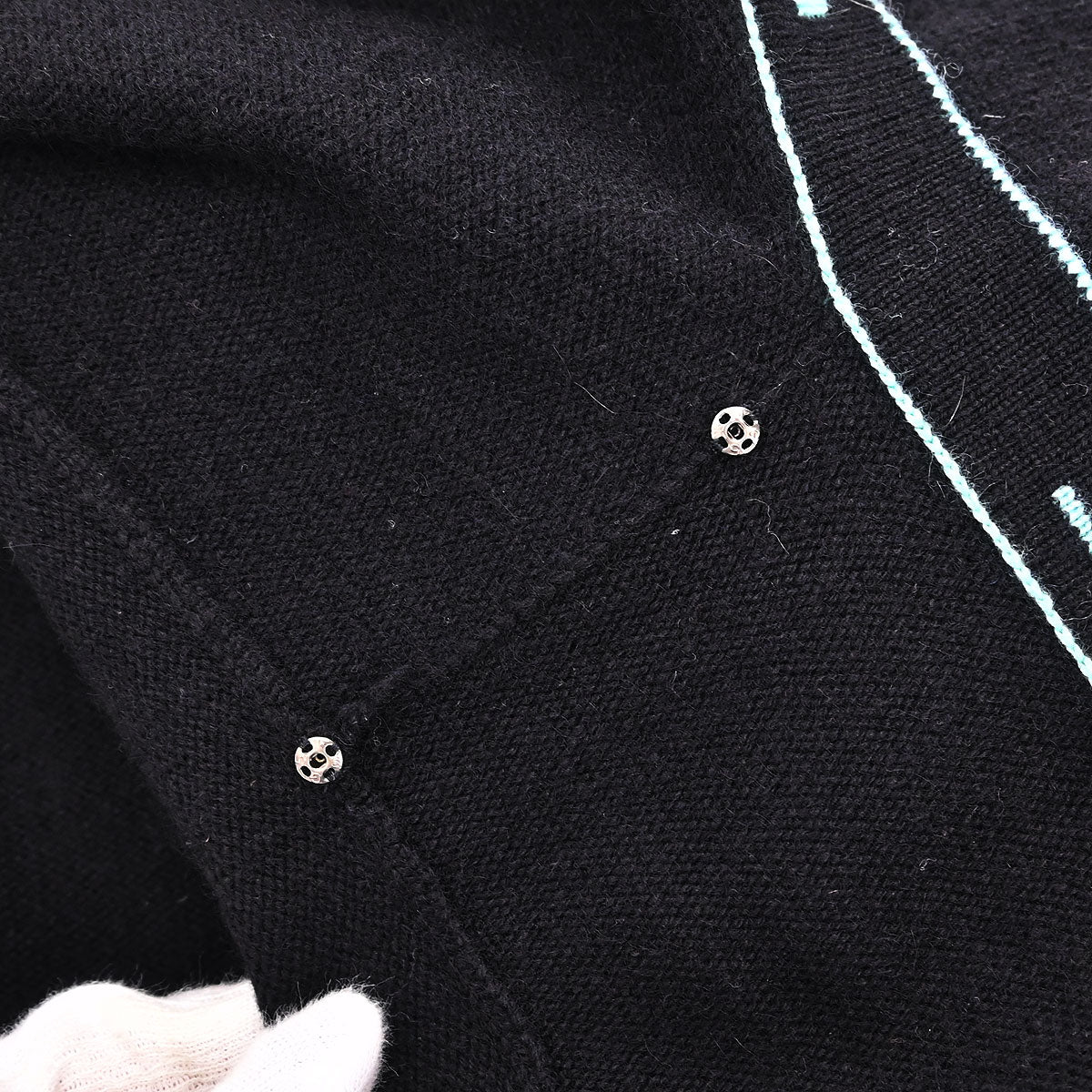 Chanel 1995 Ensemble Cardigan Short Sleeve Top Black #42