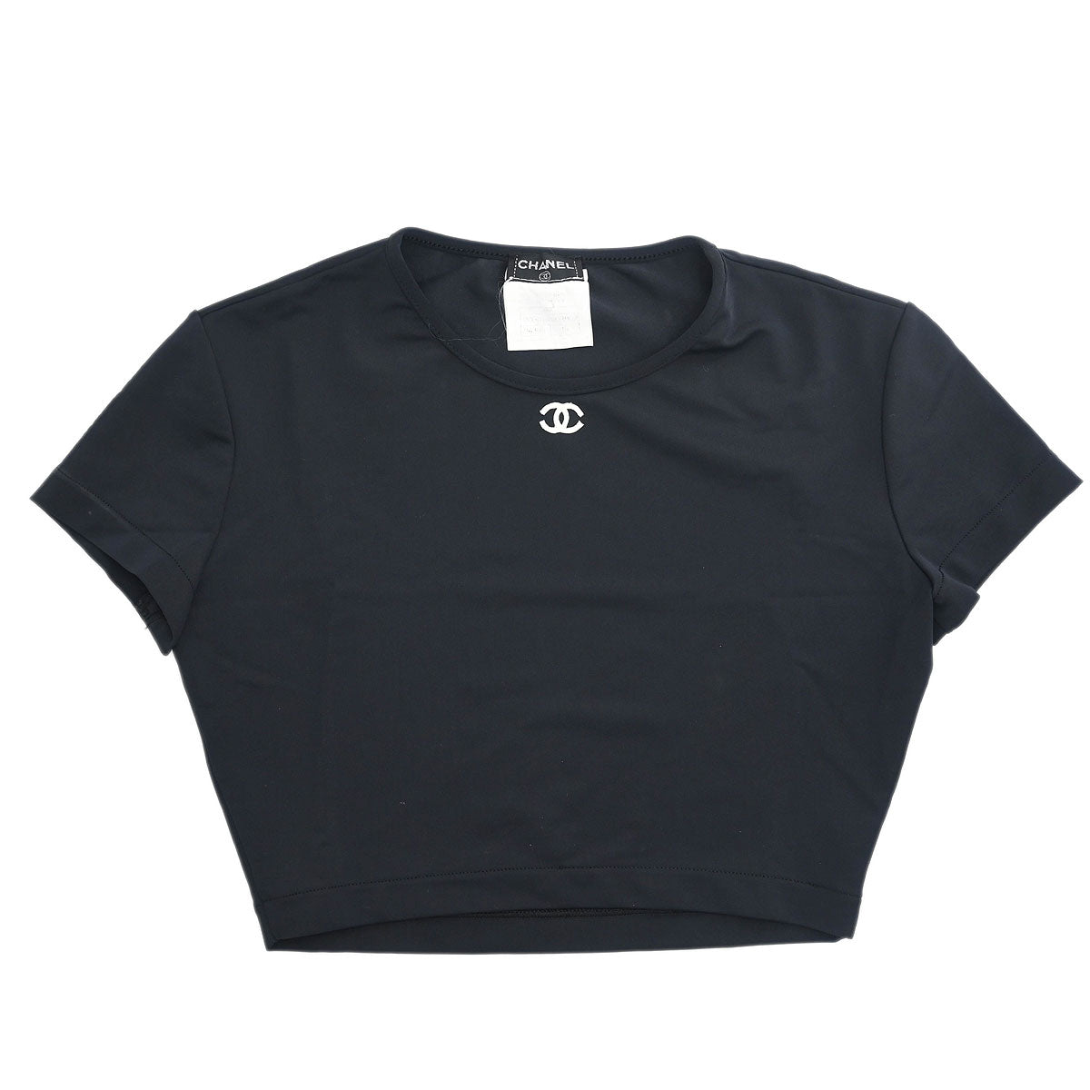 Chanel 1995 Cropped T-shirt Top Black #38