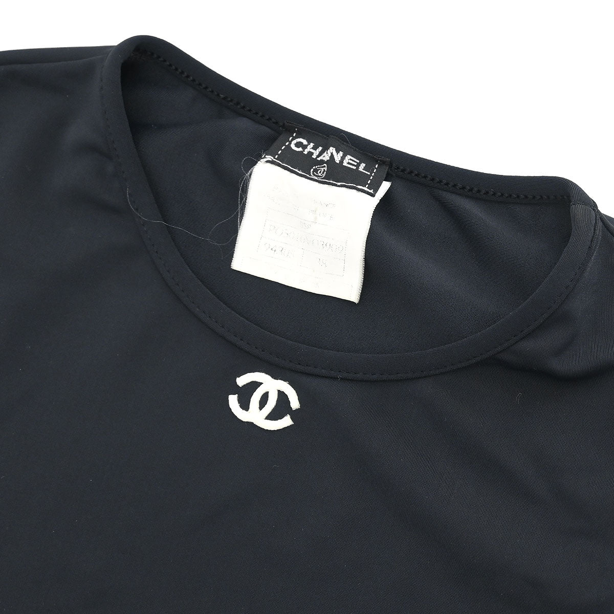 Chanel 1995 Cropped T-shirt Top Black #38