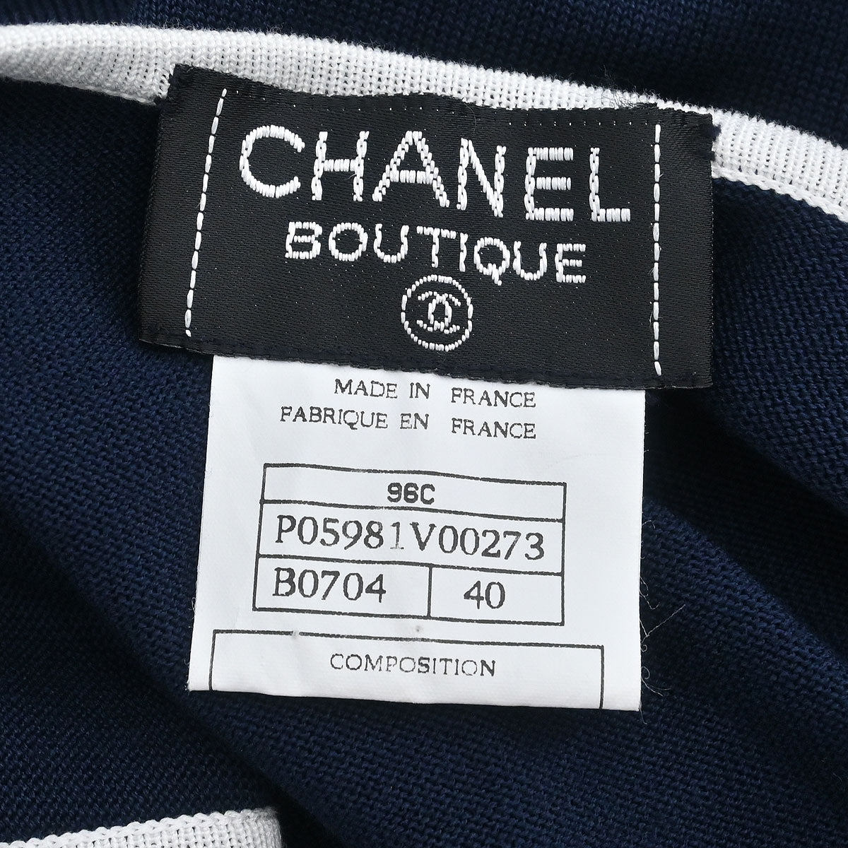 Chanel 1996 Sleeveless Top Navy #40