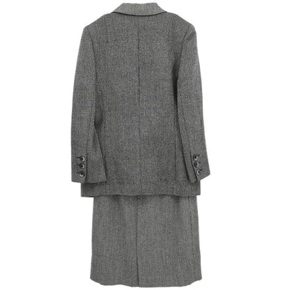 Christian Dior Setup Suit Jacket Skirt Gray #38–40