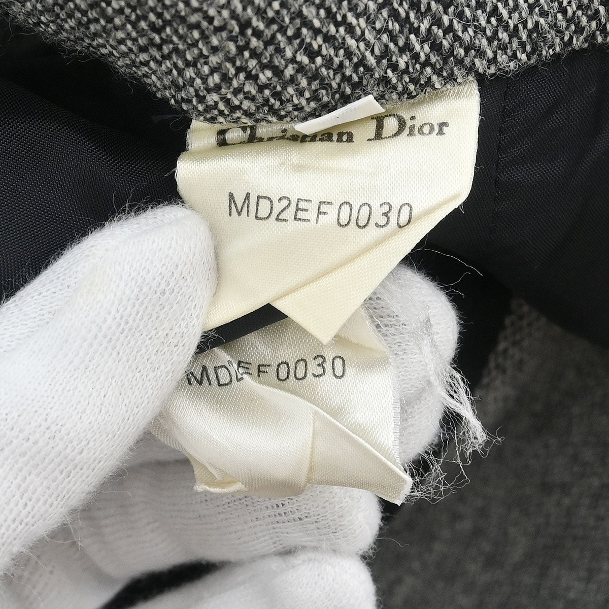 Christian Dior Setup Suit Jacket Skirt Gray #38–40