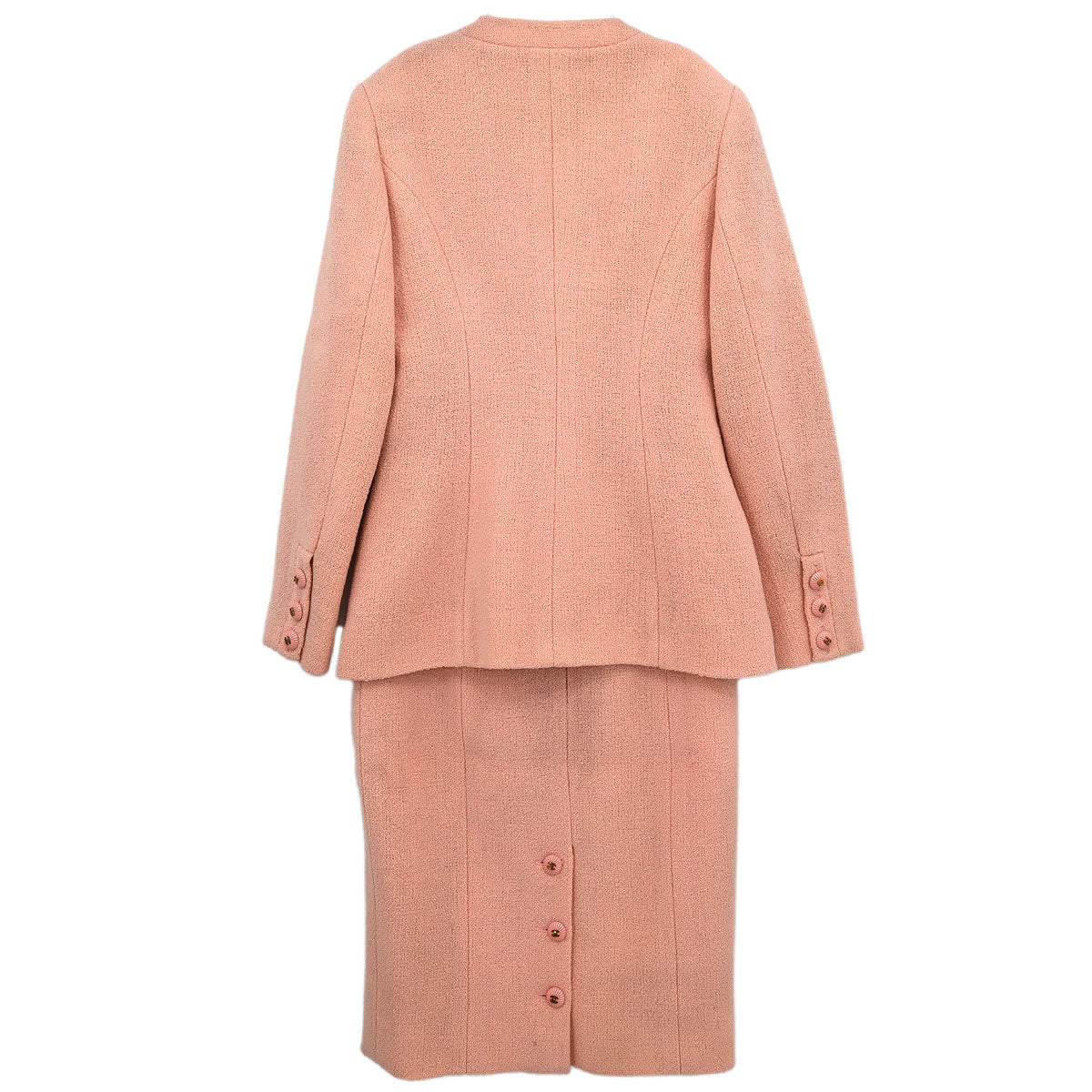 Chanel 1993 Setup Suit Jacket Skirt Pink #38