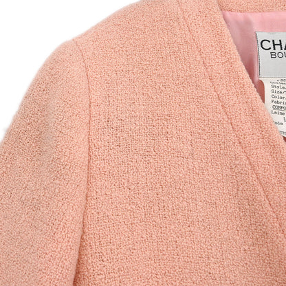 Chanel 1993 Setup Suit Jacket Skirt Pink #38