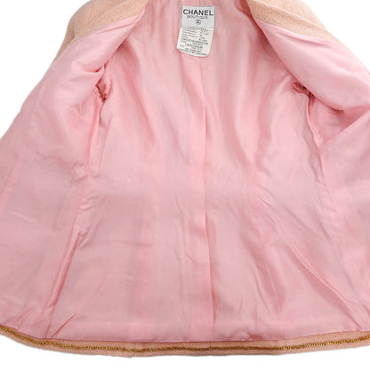 Chanel 1993 Setup Suit Jacket Skirt Pink #38