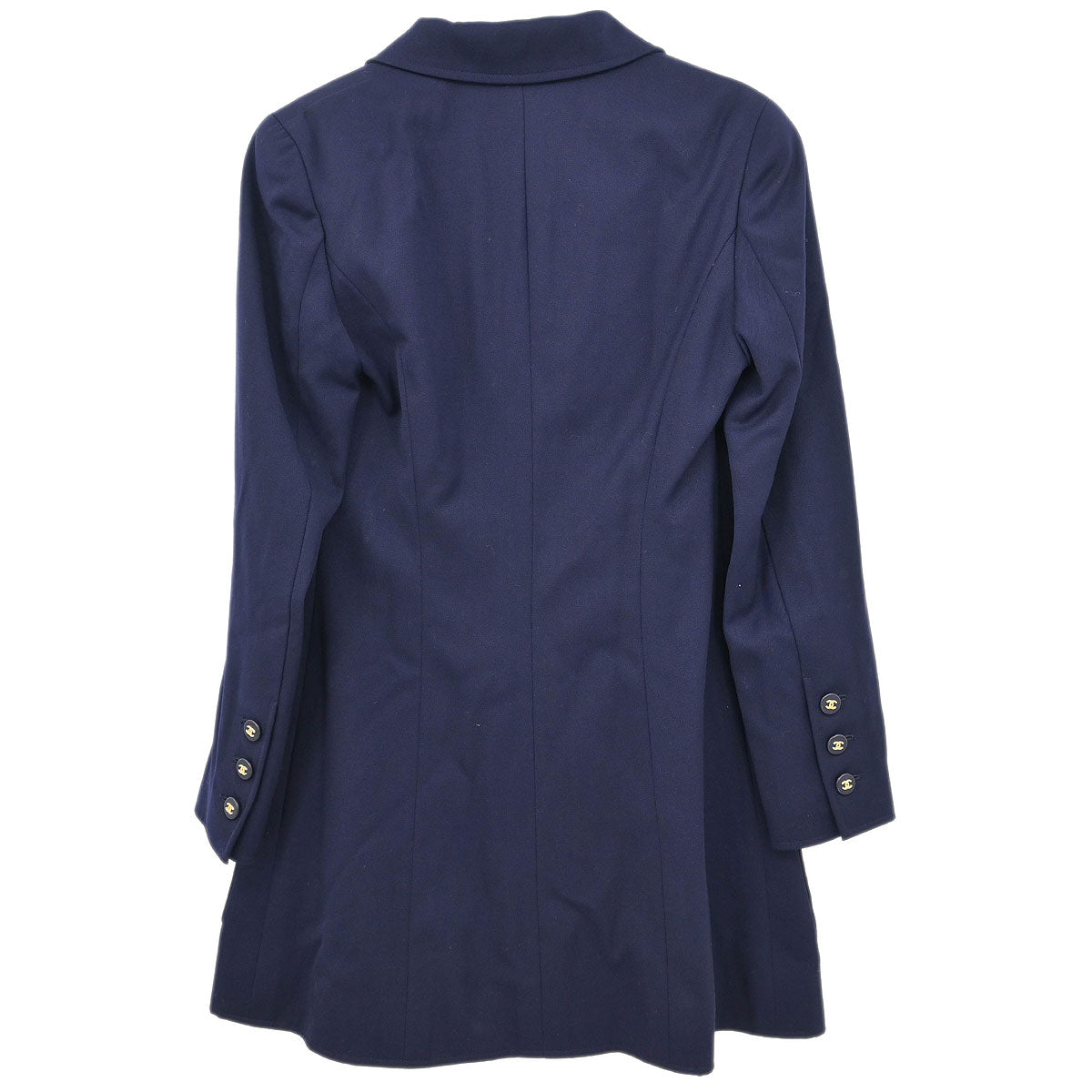 Chanel 1997 Single Breasted Jacket Navy #38