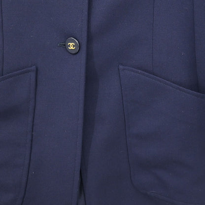 Chanel 1997 Single Breasted Jacket Navy #38