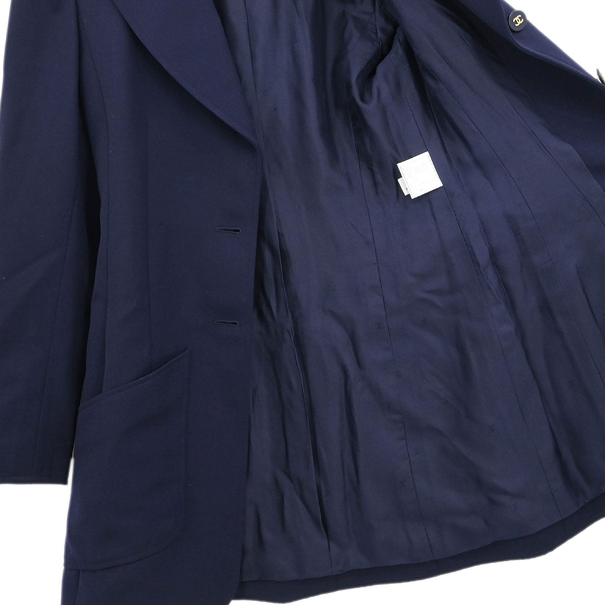 Chanel 1997 Single Breasted Jacket Navy #38