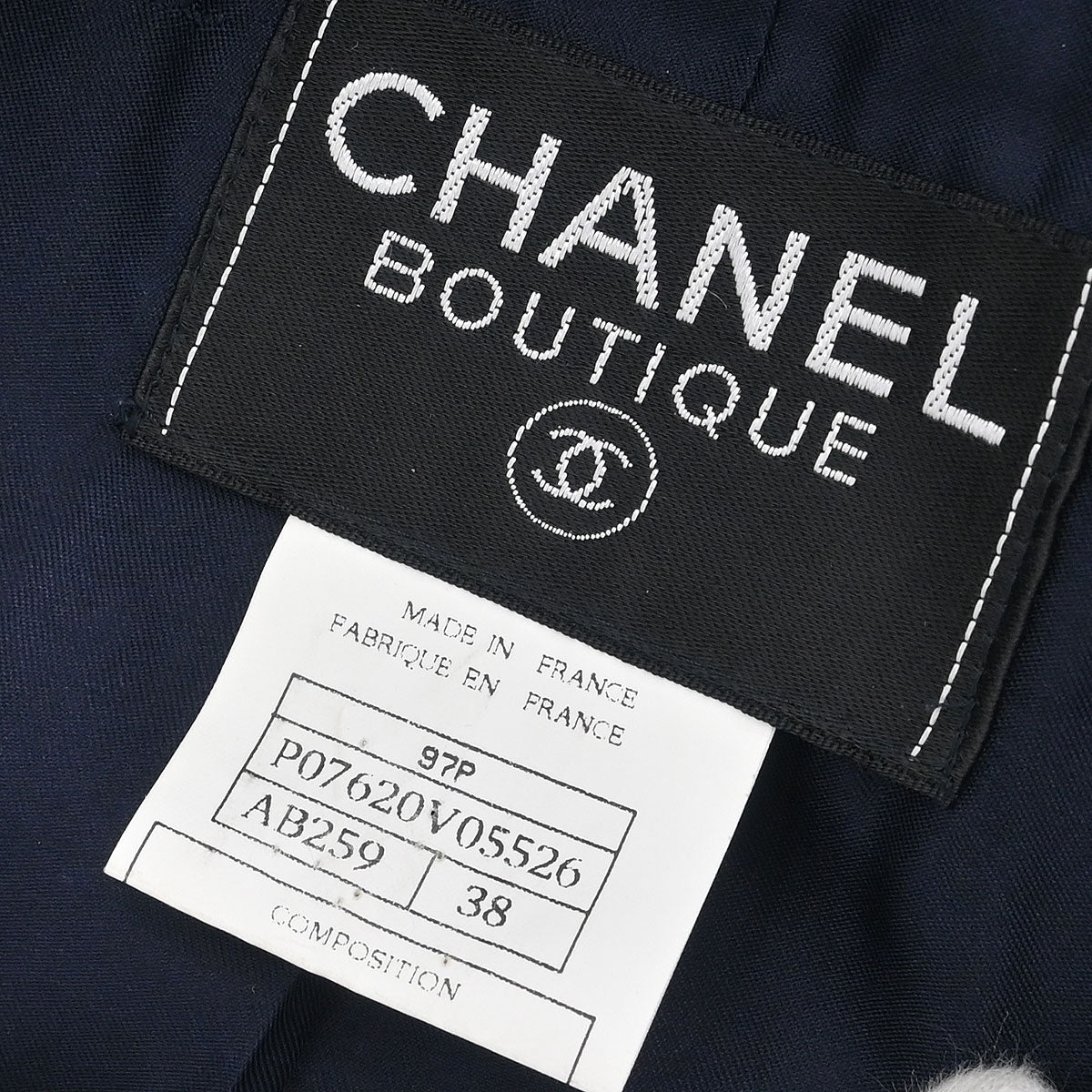 Chanel 1997 Single Breasted Jacket Navy #38