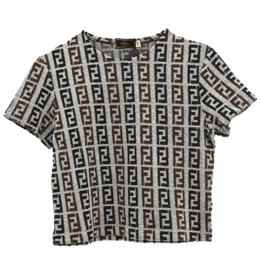 Fendi Short Sleeve Top Zucca Gray #42
