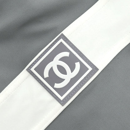 Chanel 2001 Swimwear Swimsuit Sport Line White Gray #40