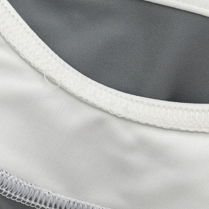Chanel 2001 Swimwear Swimsuit Sport Line White Gray #40