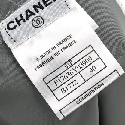 Chanel 2001 Swimwear Swimsuit Sport Line White Gray #40