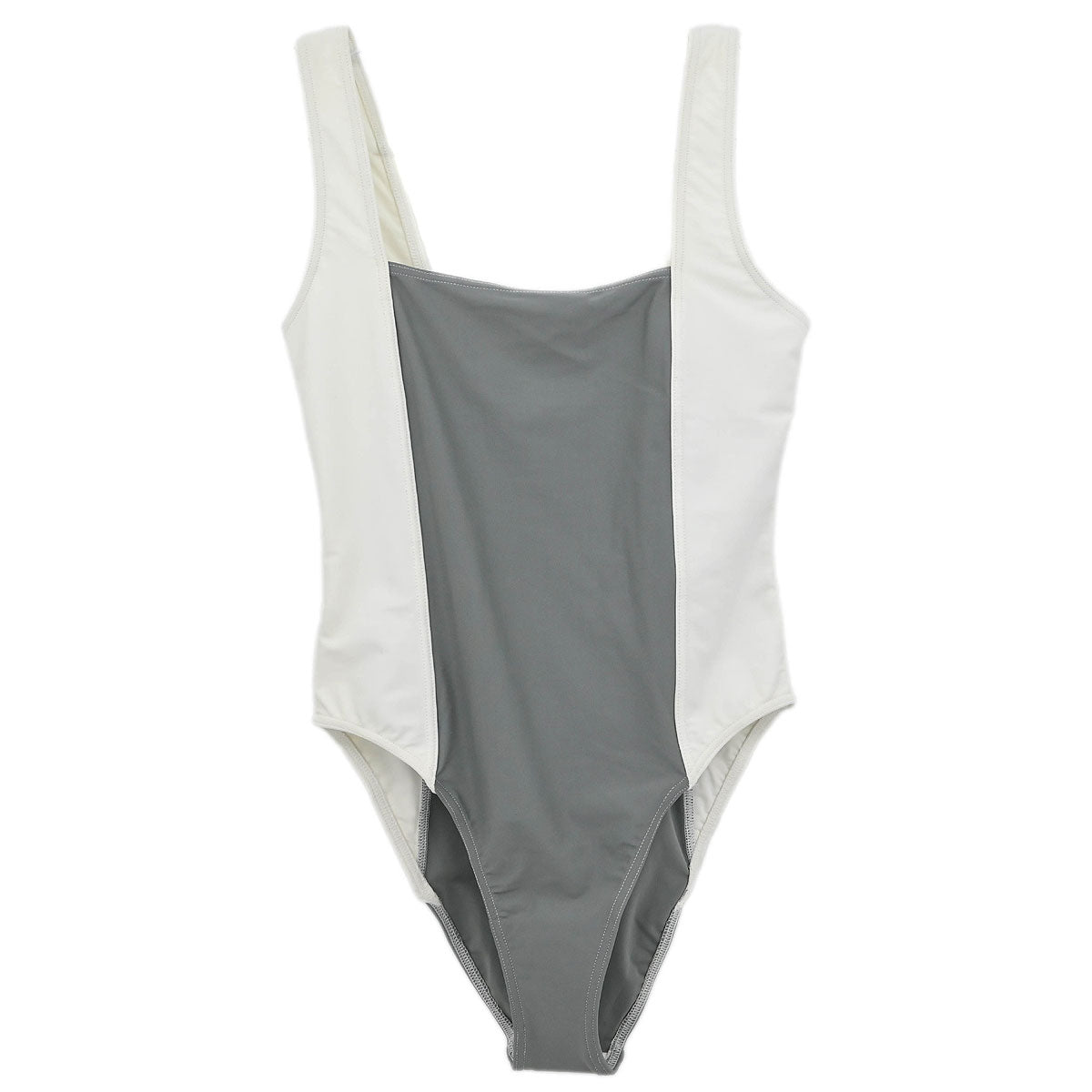 Chanel 2001 Swimwear Swimsuit Sport Line White Gray #40