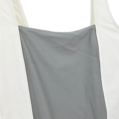 Chanel 2001 Swimwear Swimsuit Sport Line White Gray #40
