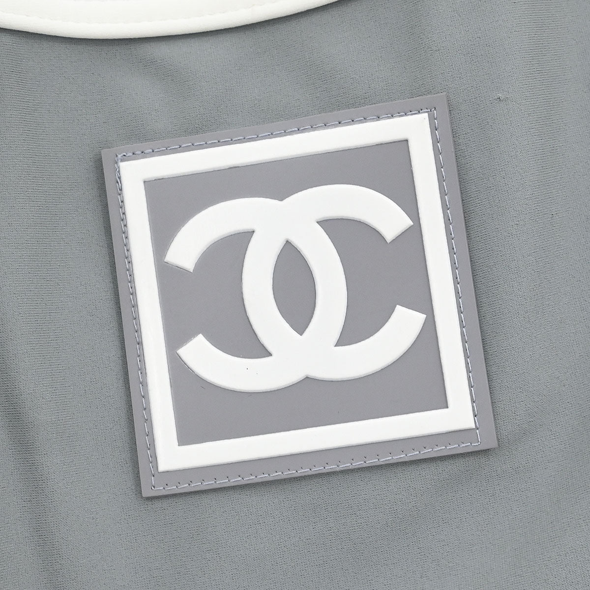 Chanel 2001 Swimwear Swimsuit Sport Line White Gray #40