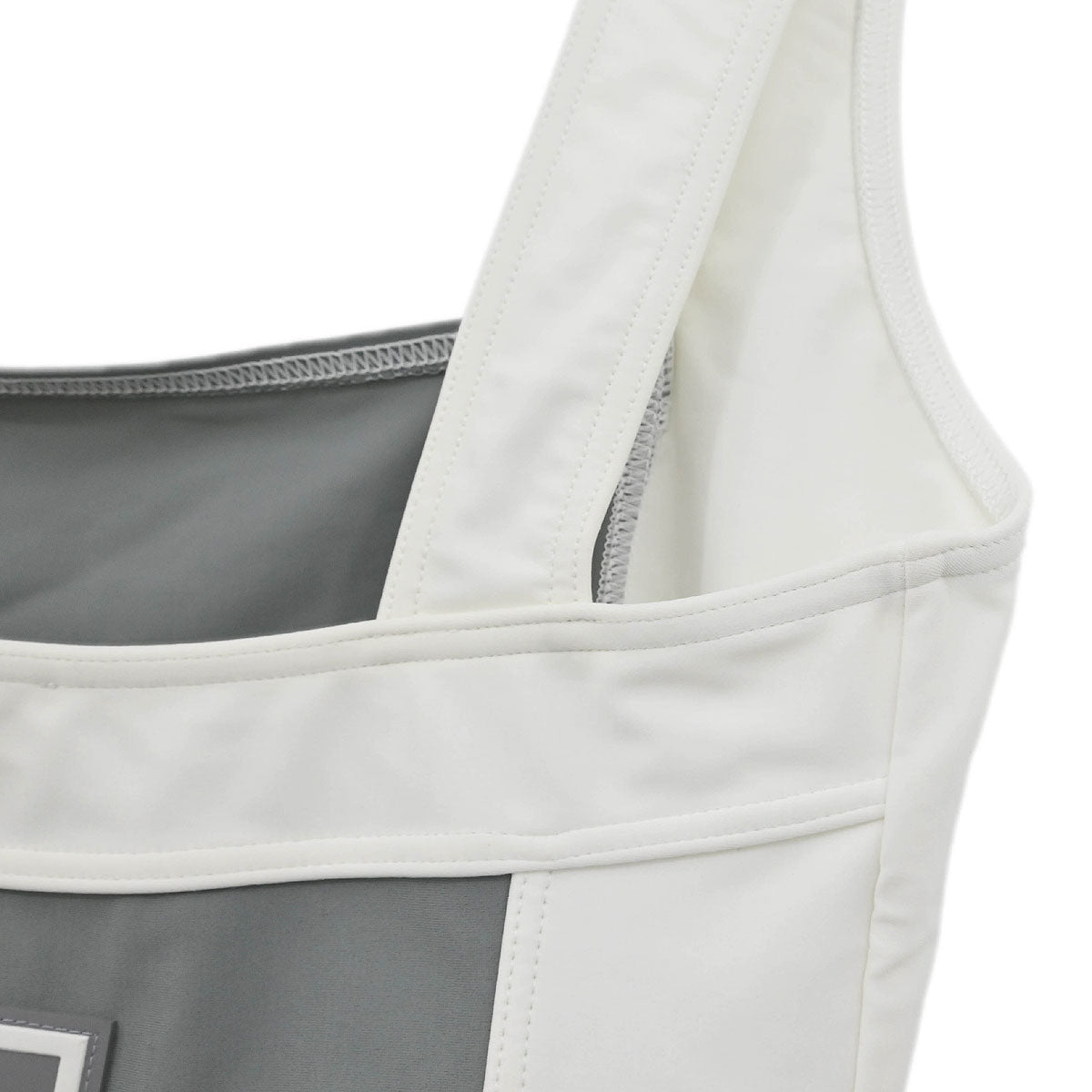 Chanel 2001 Swimwear Swimsuit Sport Line White Gray #40