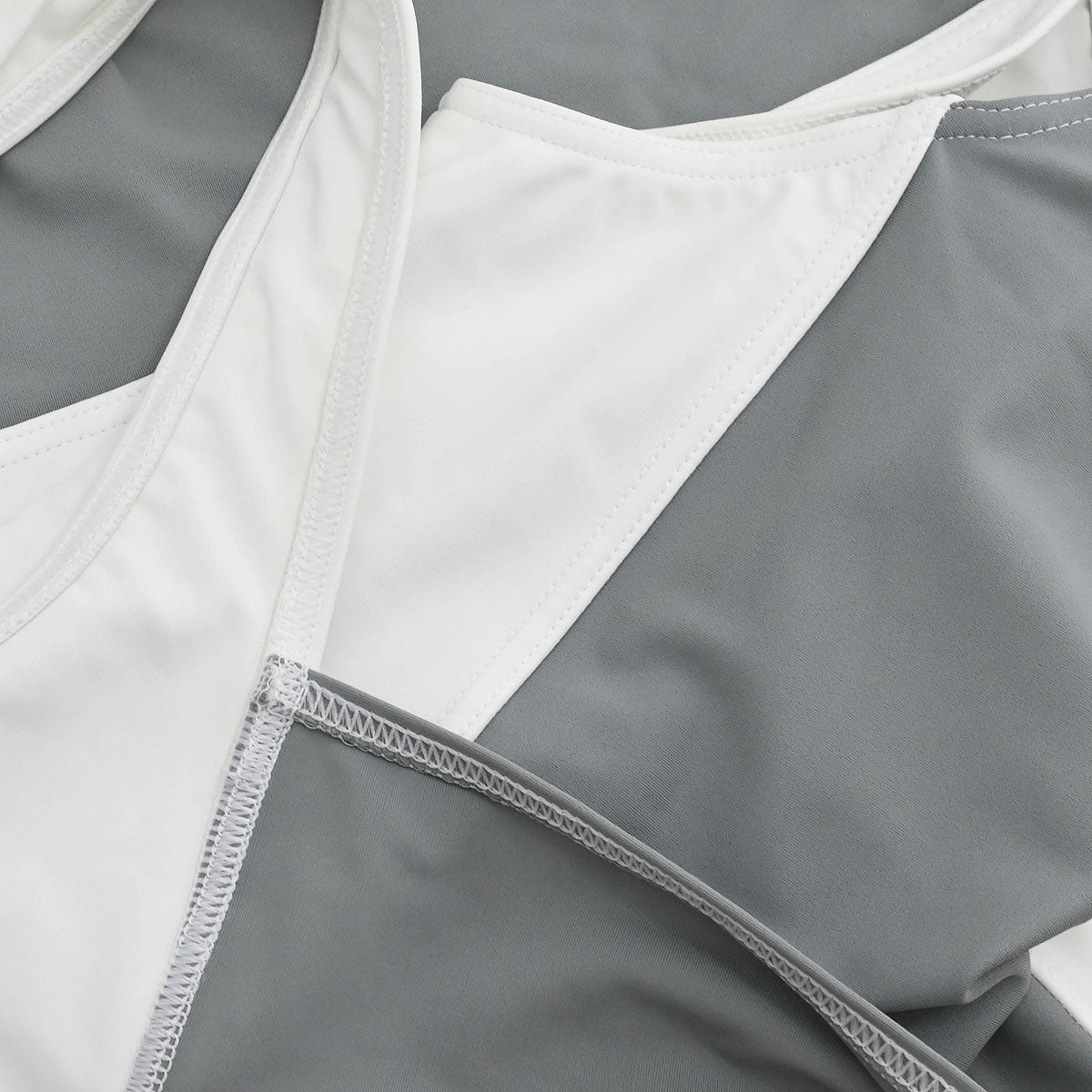 Chanel 2001 Swimwear Swimsuit Sport Line White Gray #40