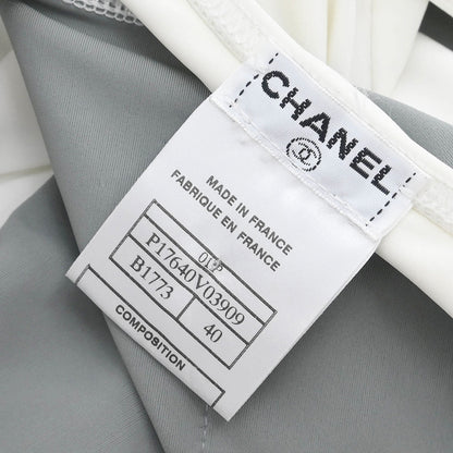 Chanel 2001 Swimwear Swimsuit Sport Line White Gray #40