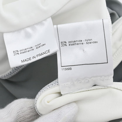 Chanel 2001 Swimwear Swimsuit Sport Line White Gray #40