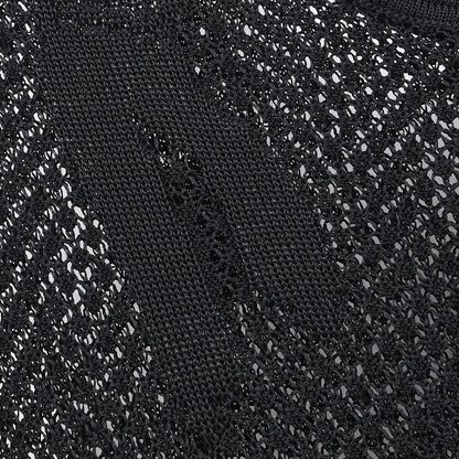 Chanel 2003 Sleeveless Tank Top Mesh Black #34