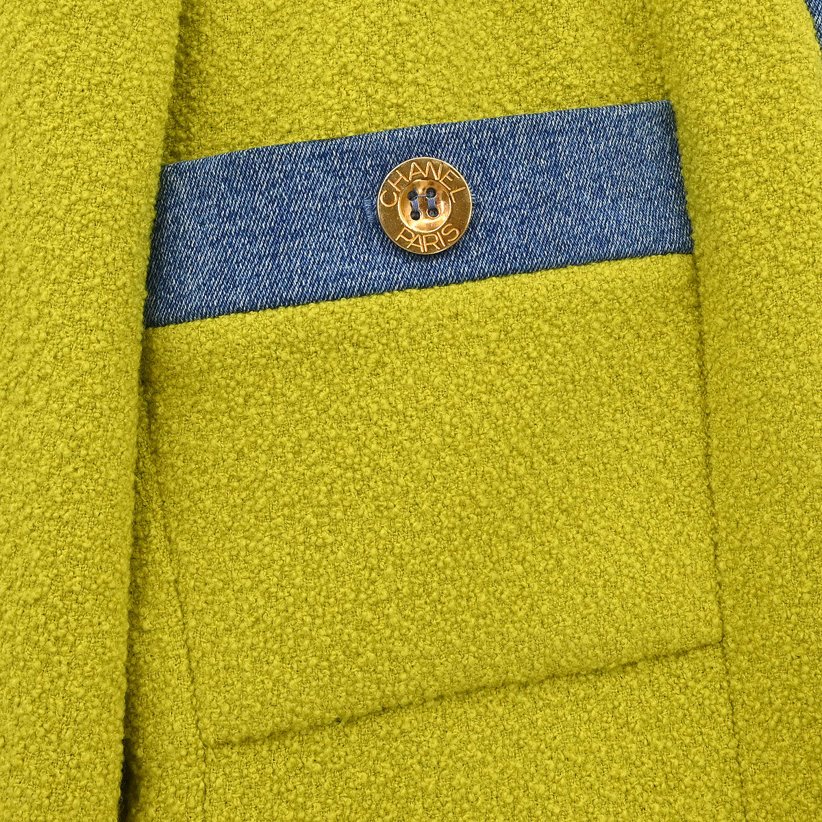 Chanel 1991 Single Breasted Jacket Green #42