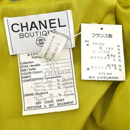 Chanel 1991 Single Breasted Jacket Green #42