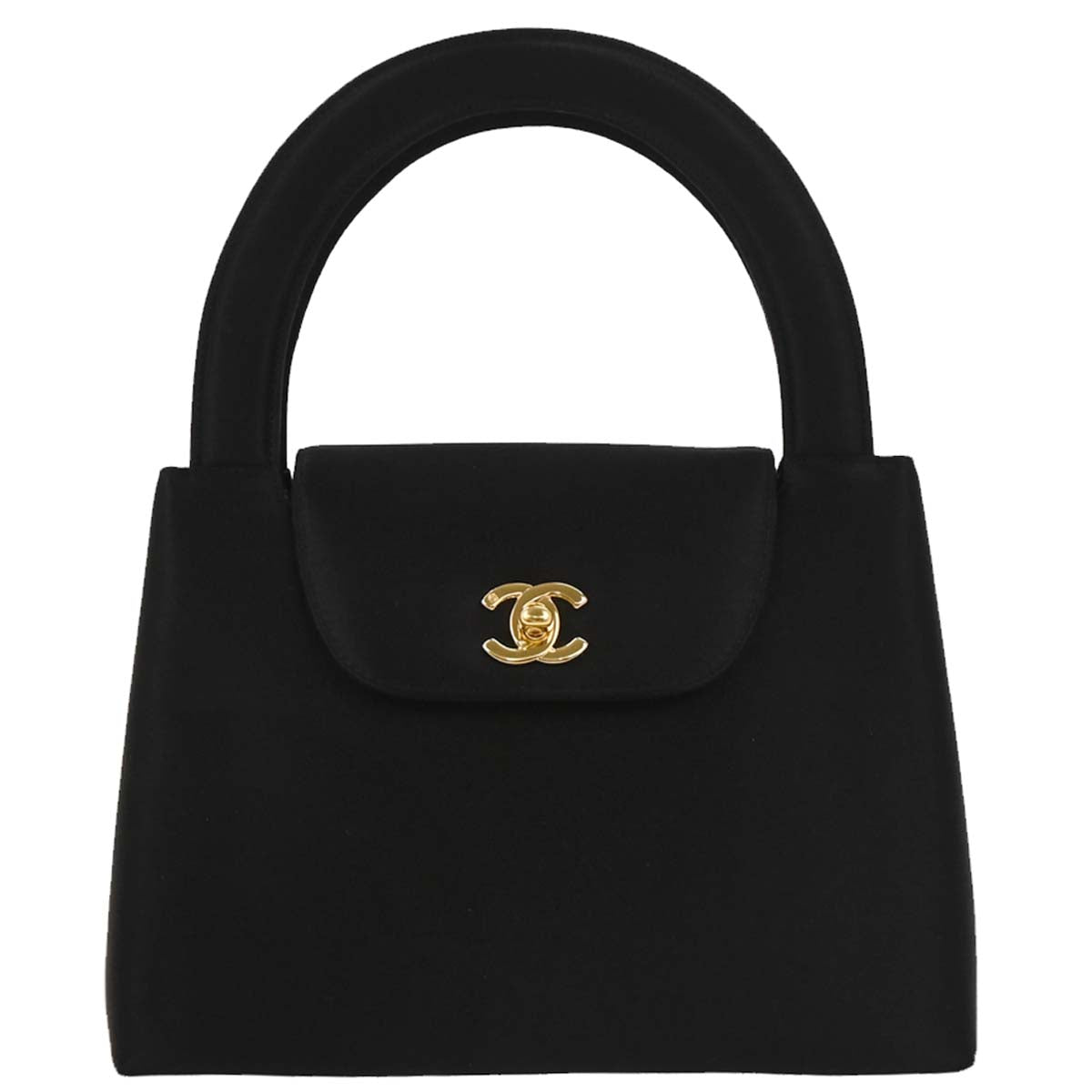 Chanel Black Satin Handbag