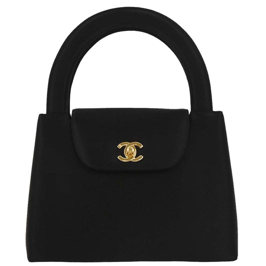 Chanel Black Satin Handbag