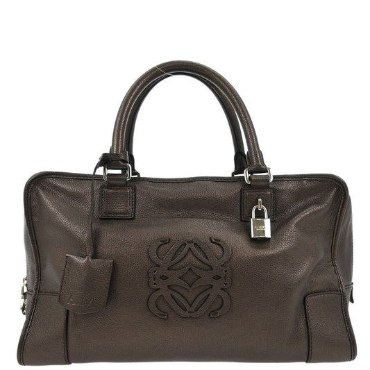 Loewe Metallic Brown Amazona 36 Handbag