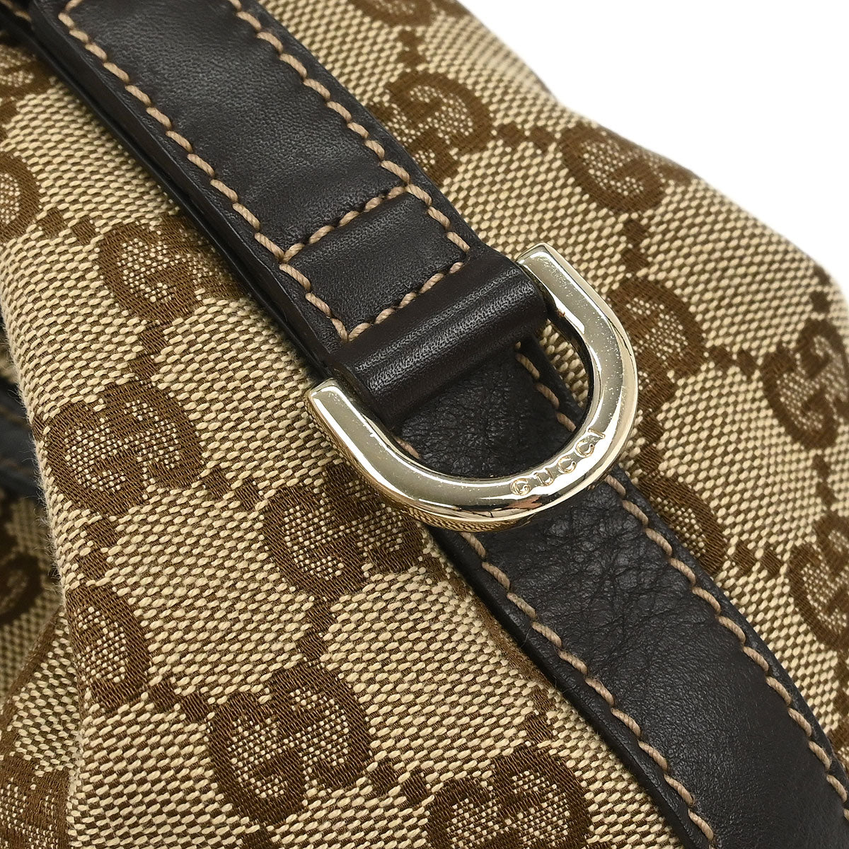 Gucci Beige Canvas GG Hobo Handbag