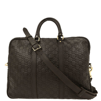Gucci Black Guccissima GG Diamante Briefcase Handbag