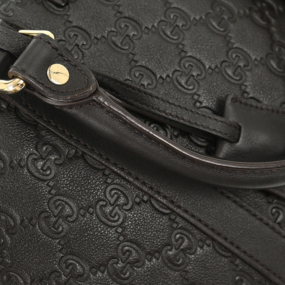 Gucci Black Guccissima GG Diamante Briefcase Handbag
