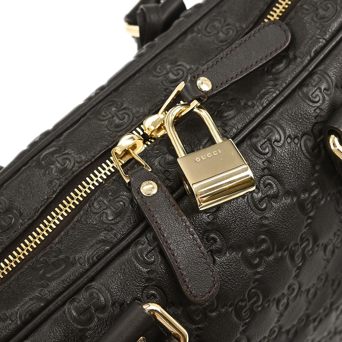 Gucci Black Guccissima GG Diamante Briefcase Handbag