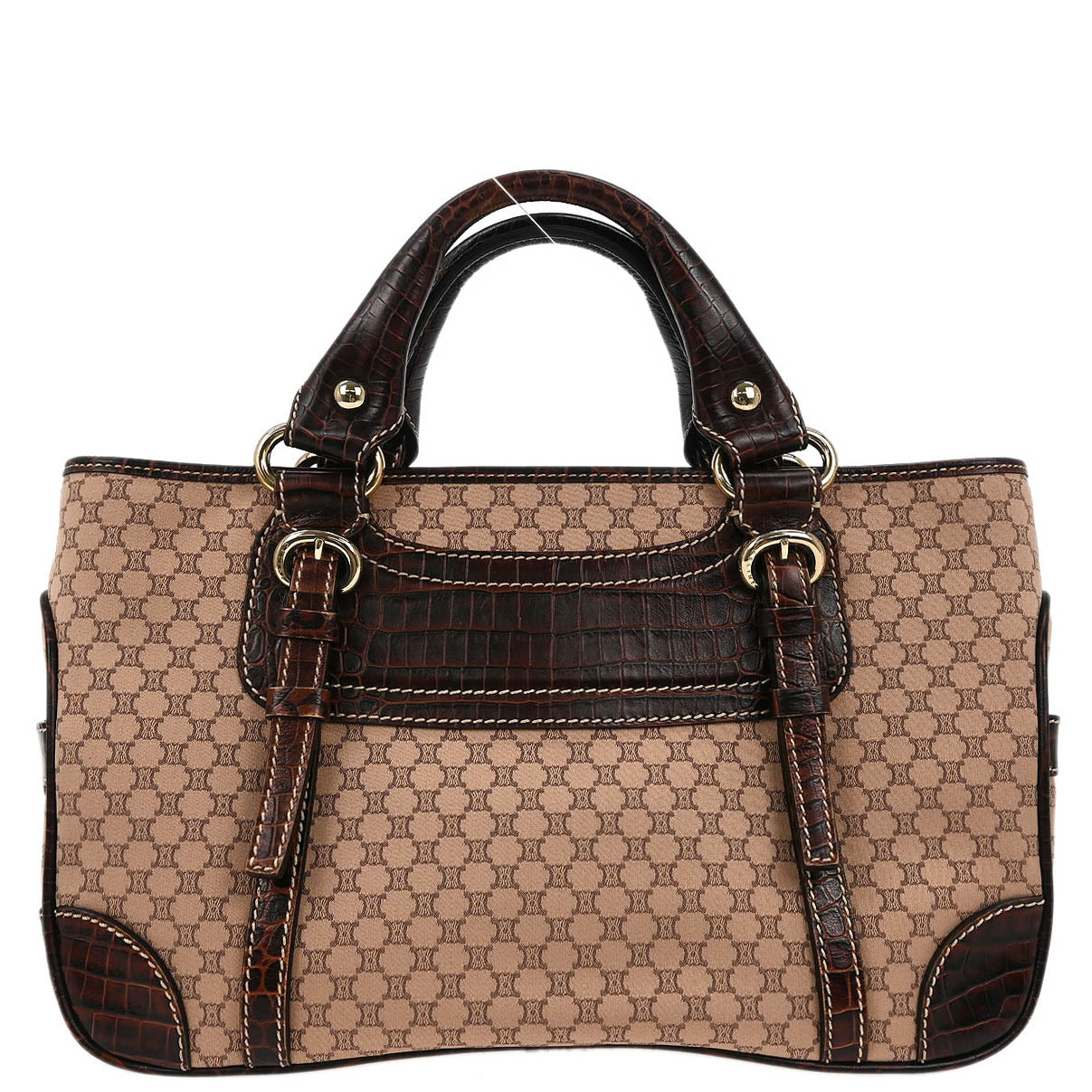 Celine Brown Canvas Macadam Boogie Tote Handbag