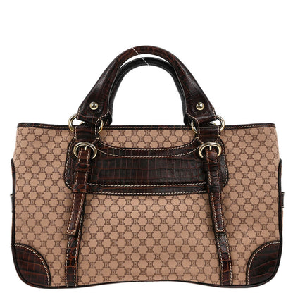 Celine Brown Canvas Macadam Boogie Tote Handbag