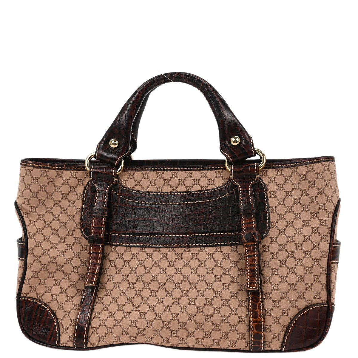 Celine Brown Canvas Macadam Boogie Tote Handbag