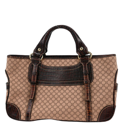 Celine Brown Canvas Macadam Boogie Tote Handbag