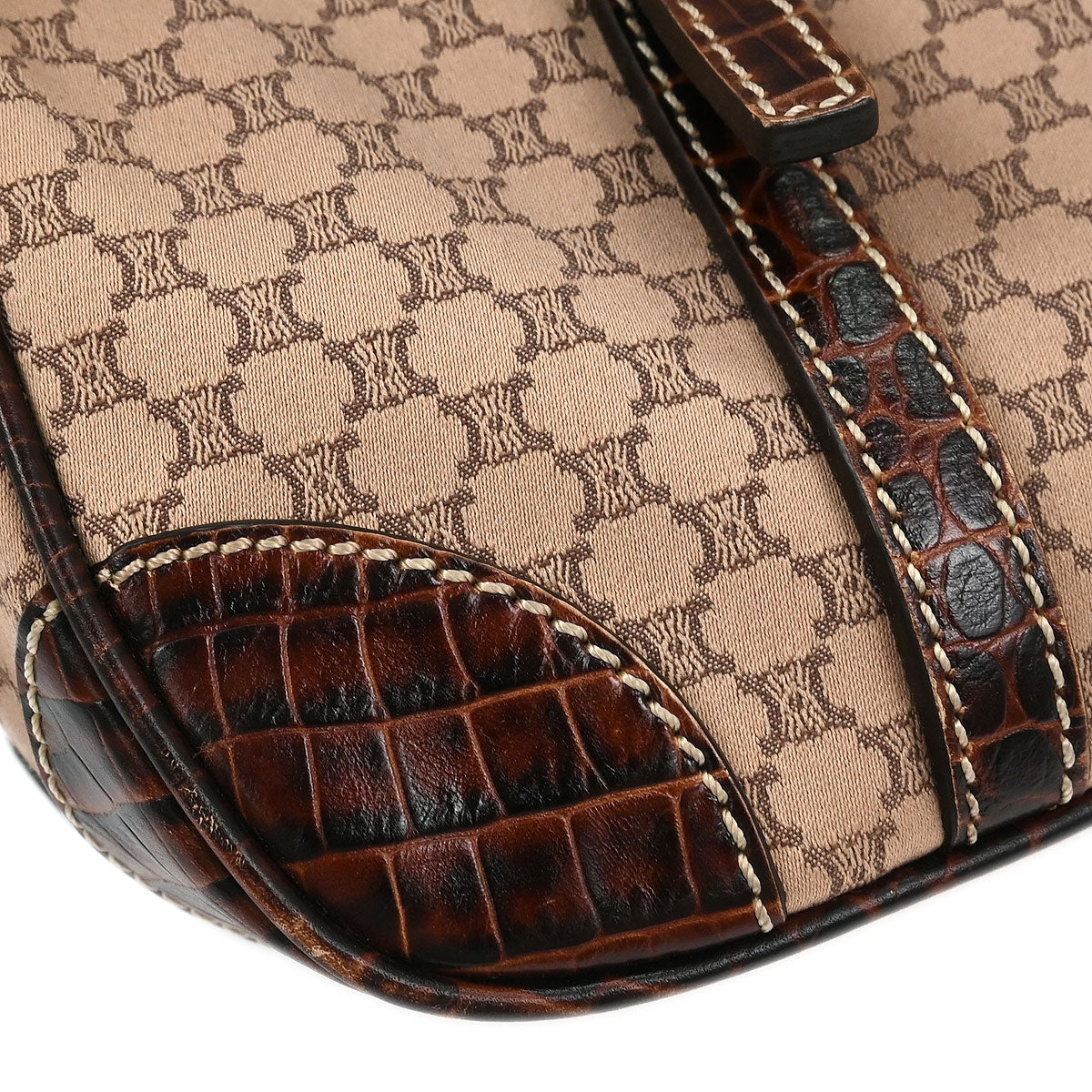 Celine Brown Canvas Macadam Boogie Tote Handbag