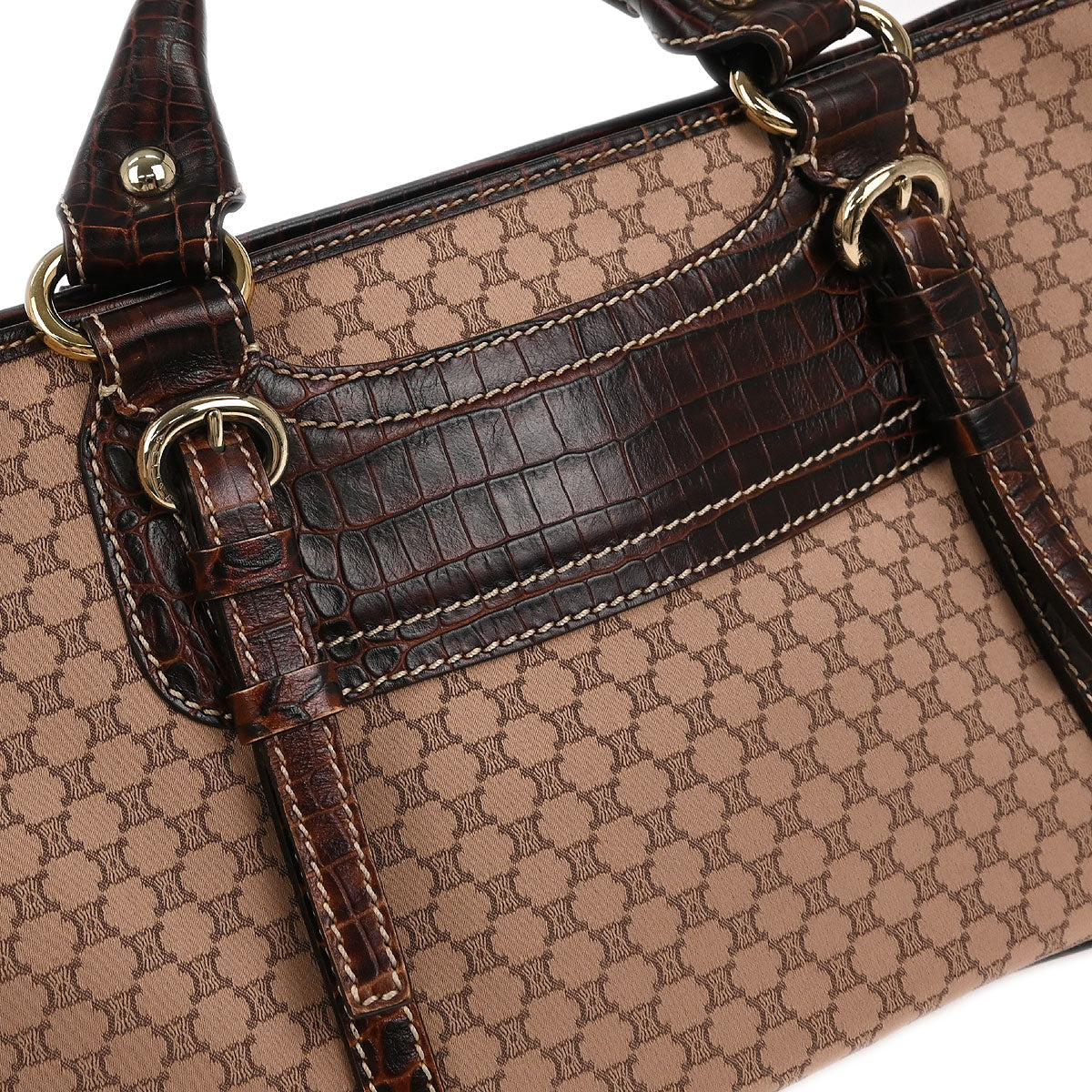 Celine Brown Canvas Macadam Boogie Tote Handbag