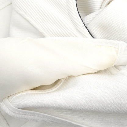 Chanel Single Breasted Collarless Jacket White #44