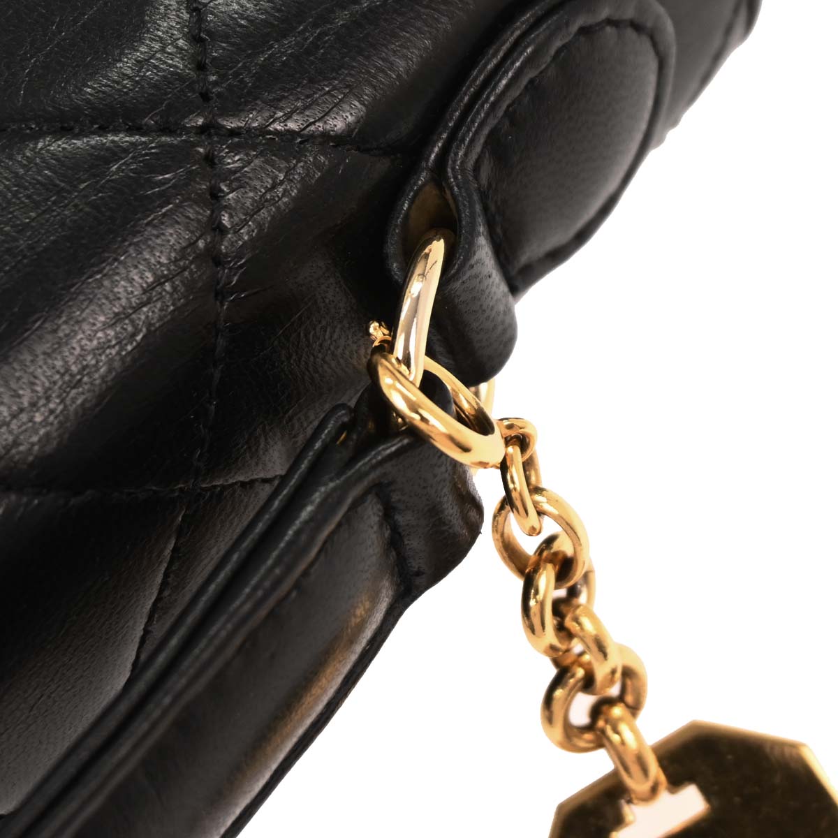 Chanel 1989-1991 Black Lambskin 2way Shoulder Handbag