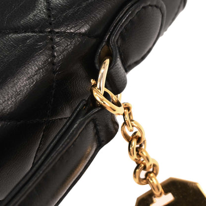 Chanel 1989-1991 Black Lambskin 2way Shoulder Handbag