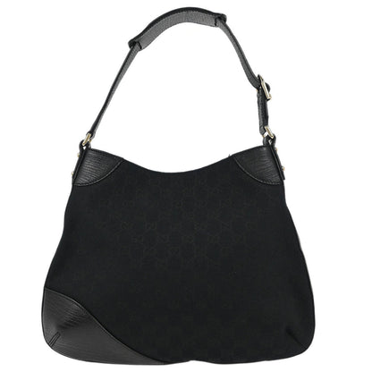 Gucci Black GG Horsebit Hobo Handbag