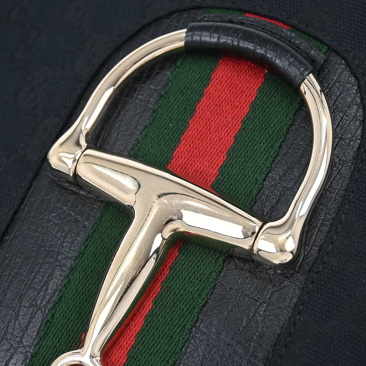 Gucci Black GG Horsebit Hobo Handbag