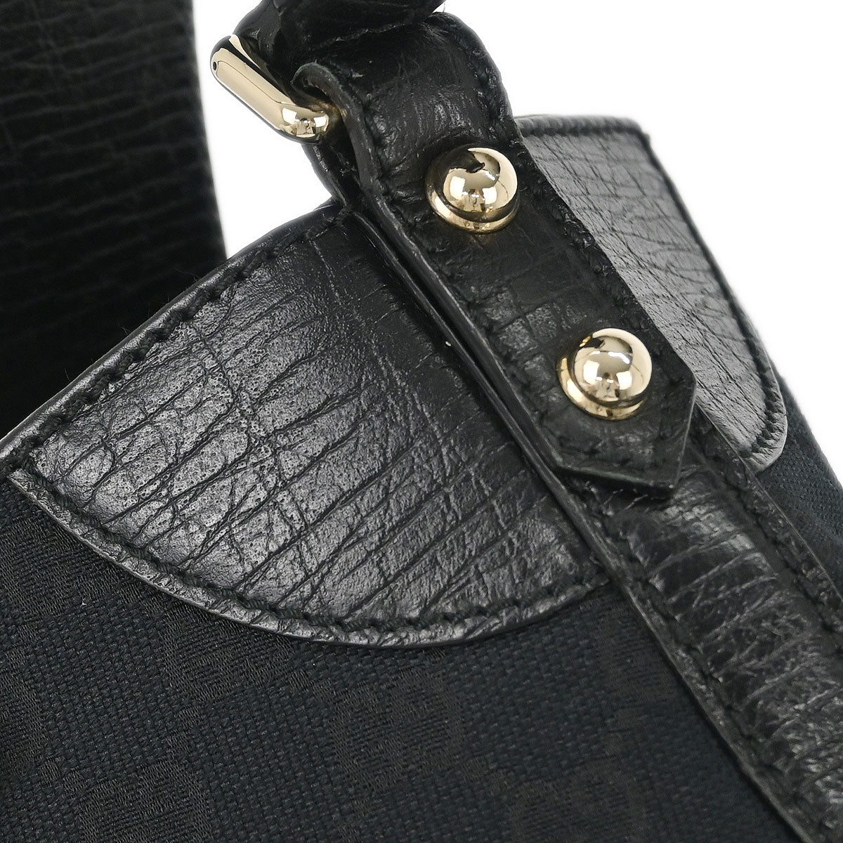 Gucci Black GG Horsebit Hobo Handbag
